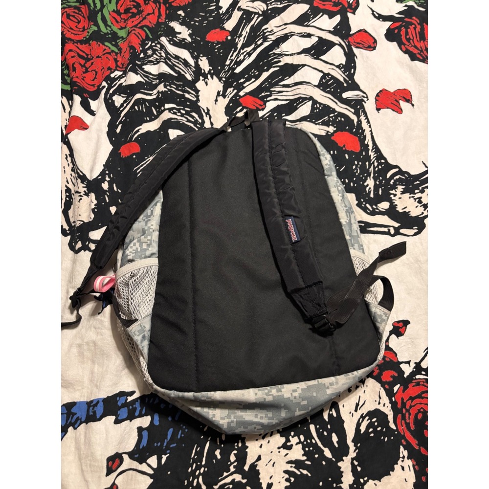 JanSport Digital Camo Backpack Grey Pixel Camouflage School Bag Travel Daypack - Picture 3 of 5